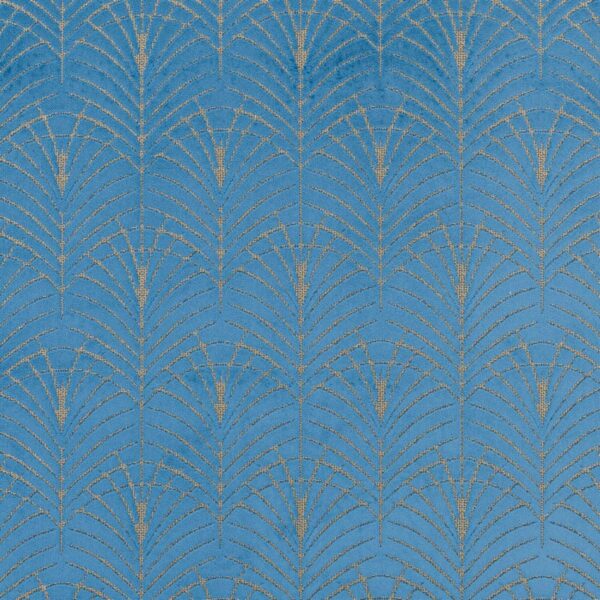Luxor Fabric - Sapphire by blue geometric velvet-chenille fabric from Beaumont Textiles
