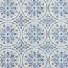 blue geometric cotton fabric from Beaumont Textiles