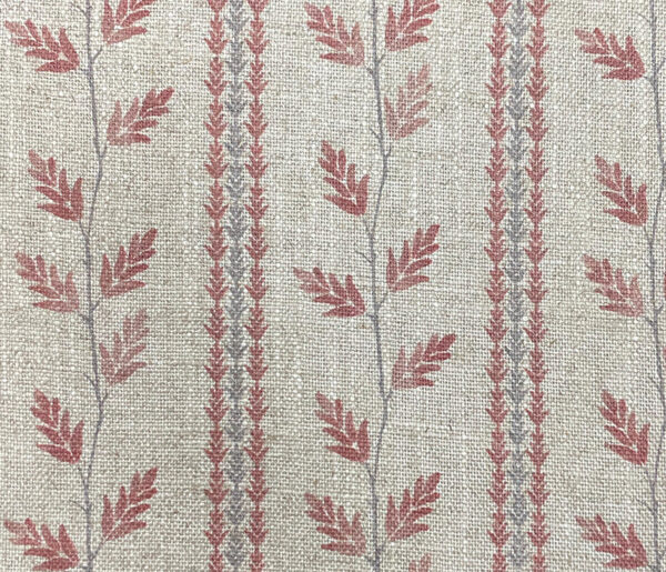 Trailing Vine Fabric - Colour 6 by red striped printed fabric from Art of the Loom