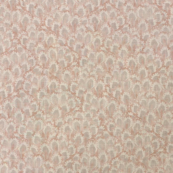 Pondbury Fabric - Colour 4 by pink botanical printed fabric from Art of the Loom