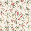 red botanical embroideried fabric from Romo