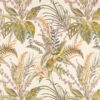 purple botanical embroideried fabric from Romo