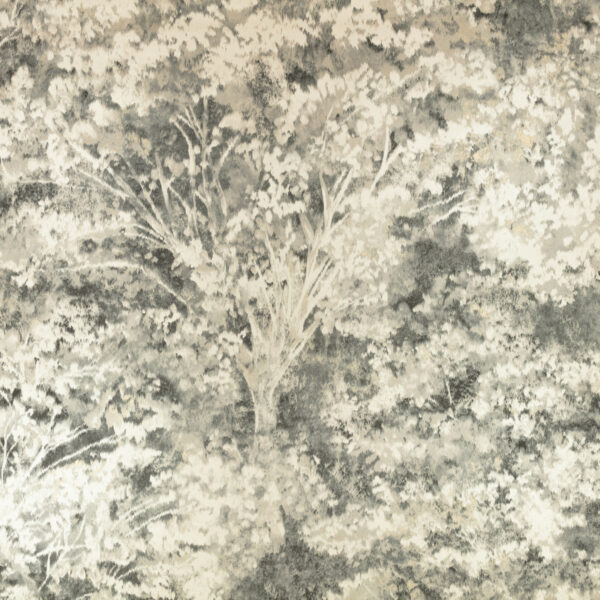 black-grey botanical wallpaper from romo