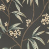 black-grey botanical wallpaper from romo