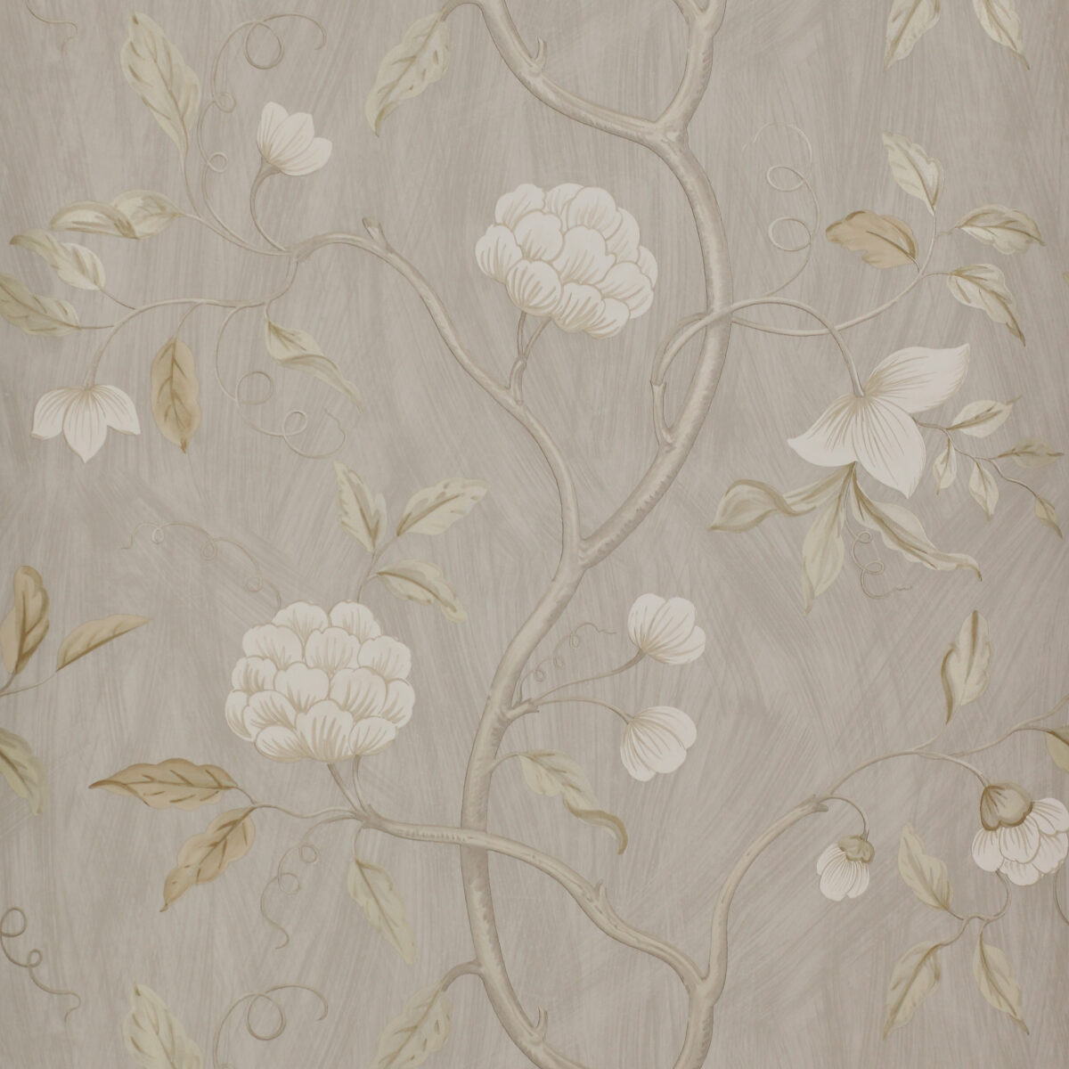 Snow Tree Wallpaper - Silver by black-grey botanical wallpaper from colefax & fowler