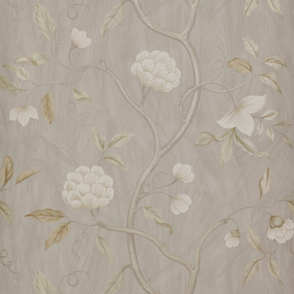 Snow Tree Wallpaper - Silver by black-grey botanical wallpaper from colefax & fowler