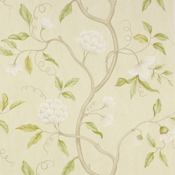 Snow Tree Wallpaper - Ivory by yellow botanical wallpaper from colefax & fowler