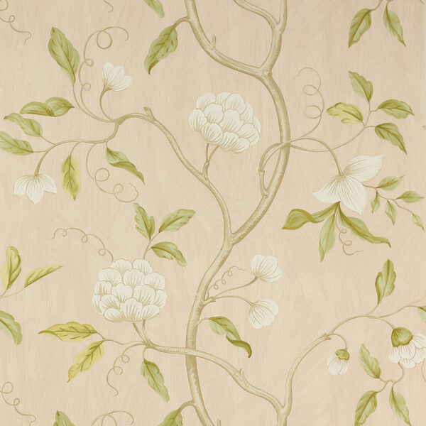 Snow Tree Wallpaper - Old Pink by pink botanical wallpaper from colefax & fowler