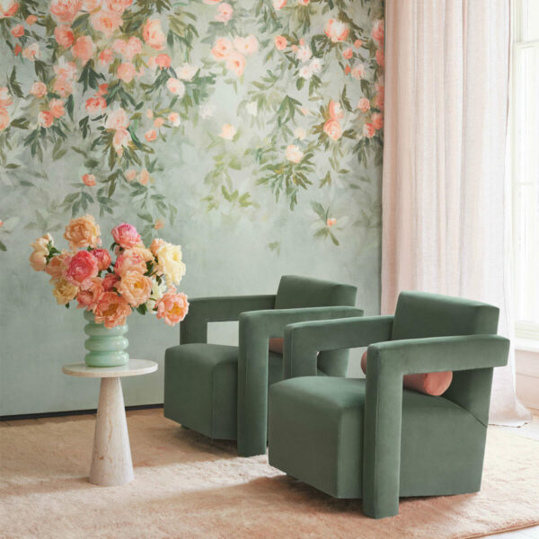 Ottavia Mural Wallpaper - Verdigris by Ottavia Mural Wallpaper - Verdigris from