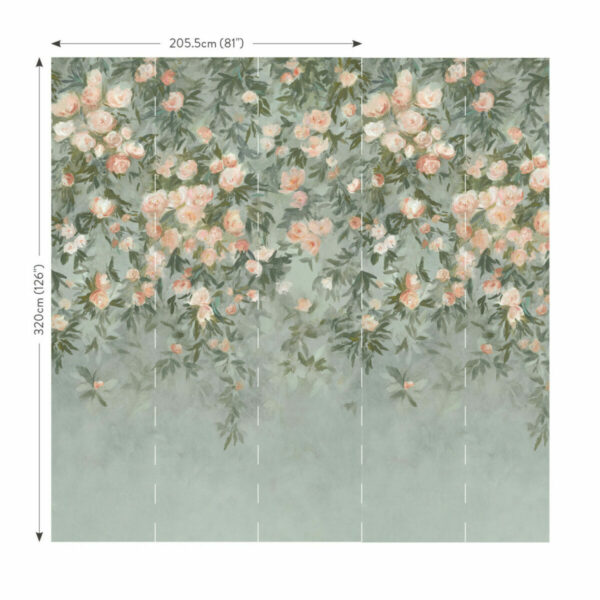 Ottavia Mural Wallpaper - Verdigris by Ottavia Mural Wallpaper - Verdigris from