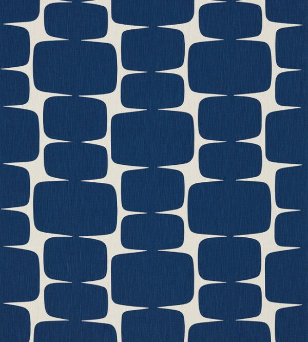 Lohko Fabric - Indigo Jasmine by blue contemporary printed fabric from Scion