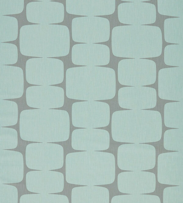 Lohko Fabric - Mist Graphite by black-grey contemporary printed fabric from Scion
