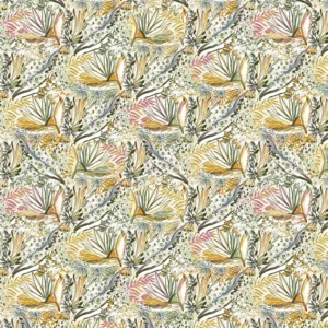 yellow botanical cotton fabric from Fibre Naturelle