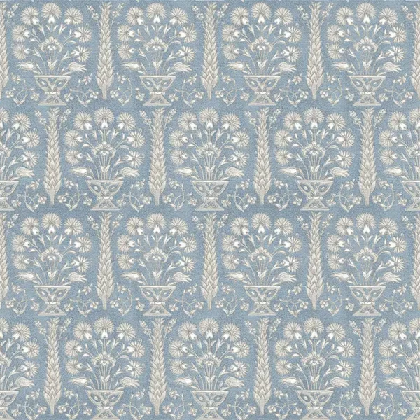 Athens Fabric - Chroma by blue traditional cotton fabric from Fibre Naturelle