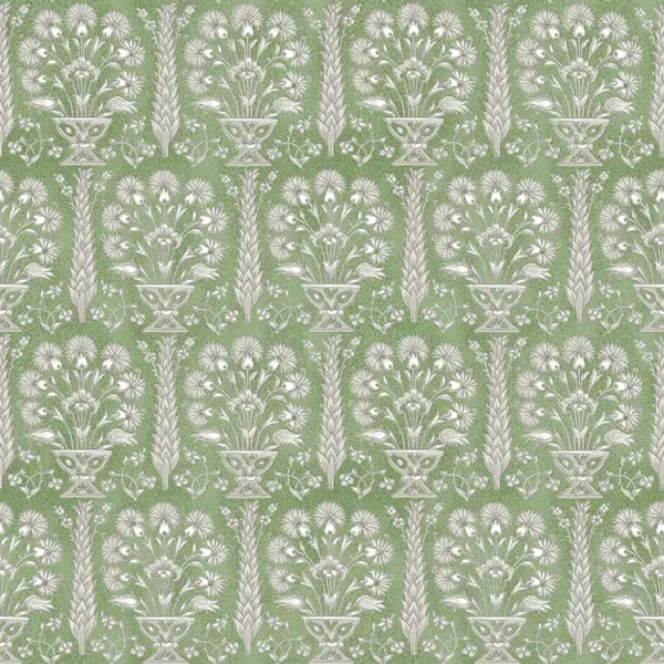 Athens Fabric - Prasino by green traditional cotton fabric from Fibre Naturelle