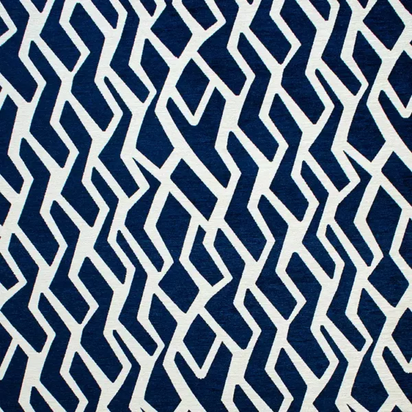 Camden Fabric - Midnight by blue contemporary velvet-chenille fabric from Fibre Naturelle