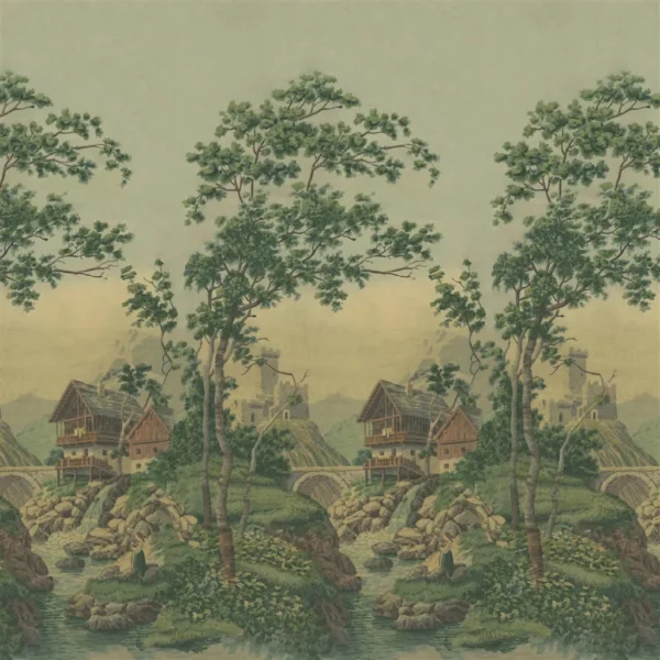 Castle Scene 1 Wallpaper - Forest by green botanical wallpaper from john derian