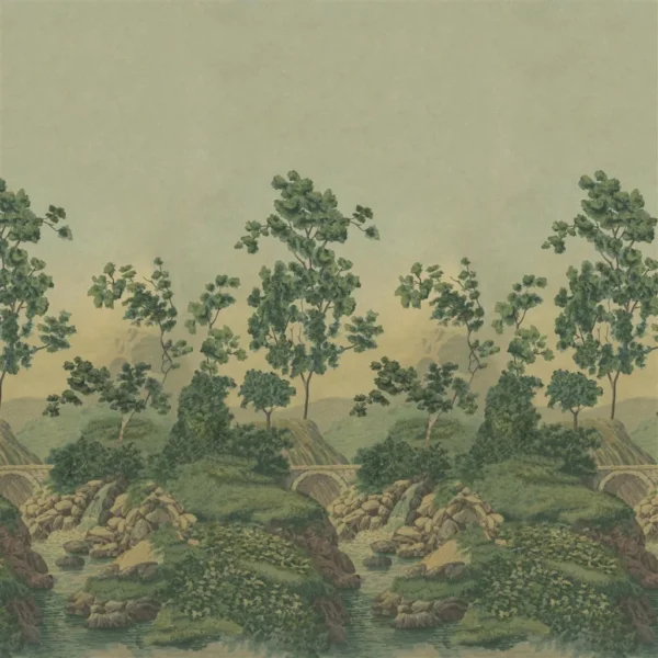 Castle Scene 2 Wallpaper - Forest by green botanical wallpaper from john derian