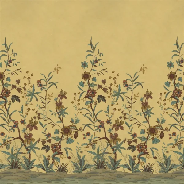 brown botanical wallpaper from john derian