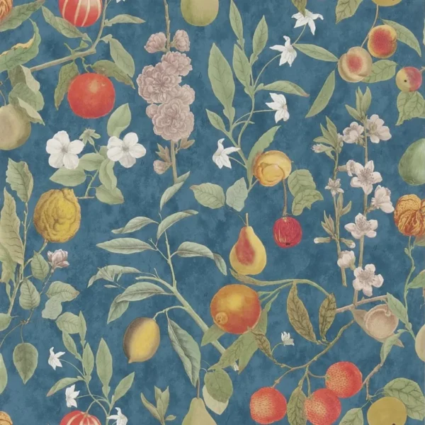 blue botanical wallpaper from john derian