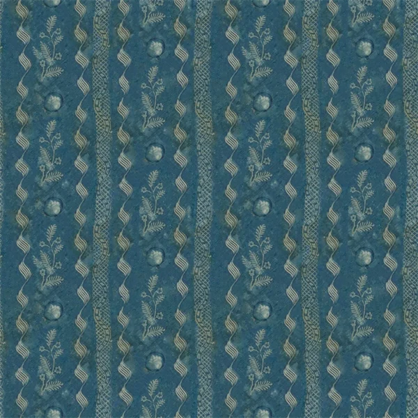 blue striped cotton fabric from John Derian