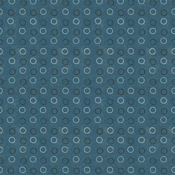 Indigo Circles Fabric - Indigo by blue geometric cotton fabric from John Derian