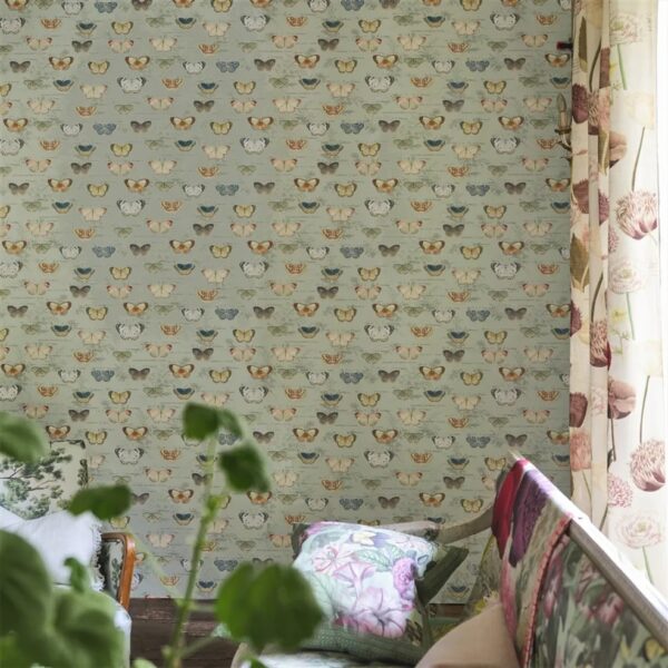Butterfly Studies Wallpaper - Eau De Nil by Butterfly Studies Wallpaper - Eau De Nil from