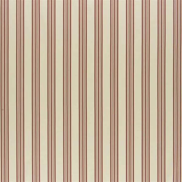 Thiva Fabric - Poppy by red striped silk-satin fabric from William Yeoward