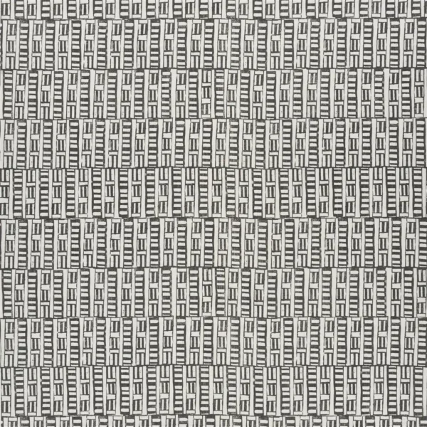 Kinvara Fabric - Slate by black-grey striped printed fabric from William Yeoward