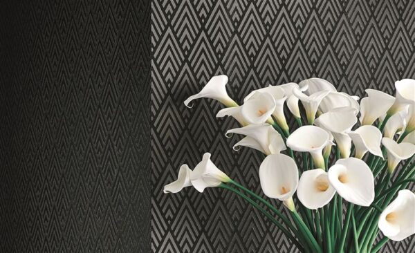 Swingtime Herringbone Wallpaper - Charcoal by Swingtime Herringbone Wallpaper - Charcoal from