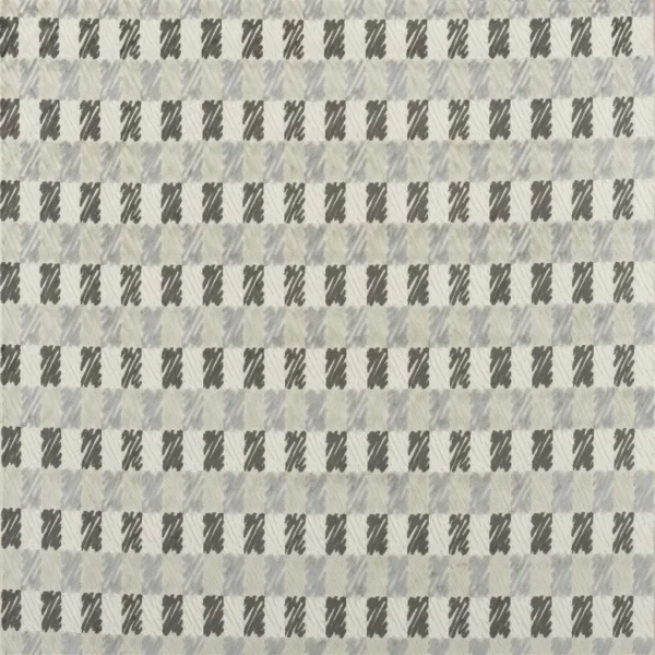 Marica Fabric - Greige by black-grey checked velvet-chenille fabric from William Yeoward