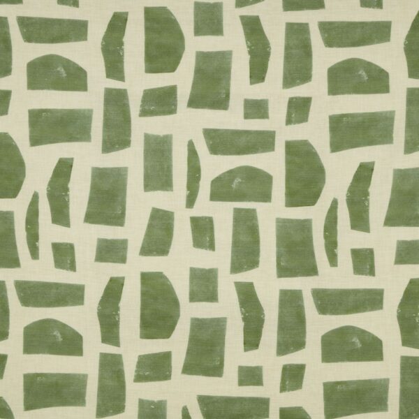 Tate Fabric - Eucalyptus by green contemporary printed fabric from iLiv