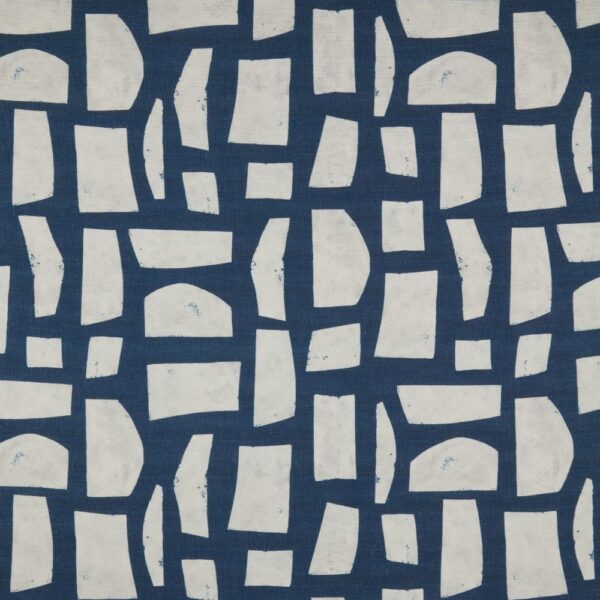Tate Fabric - Marine by blue contemporary printed fabric from iLiv