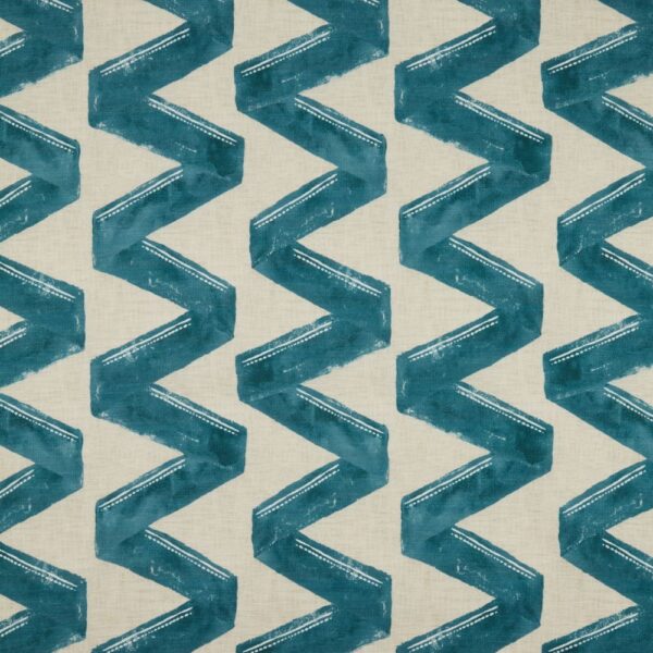 Zigana Fabric - Hydro by blue geometric printed fabric from iLiv