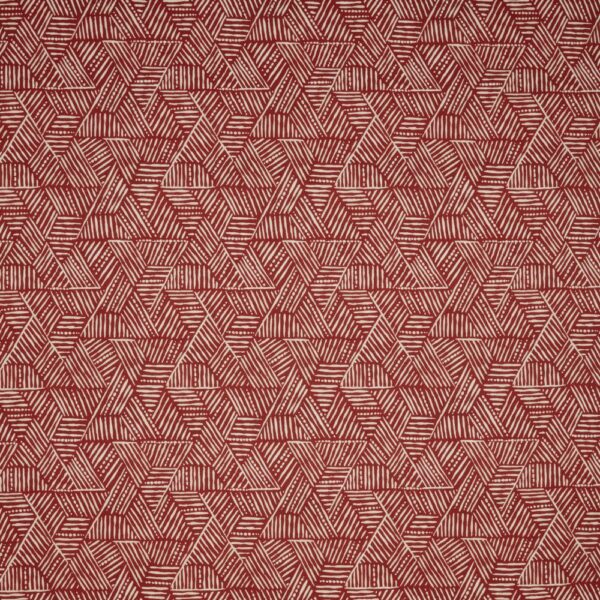 Triangulum Fabric - Granita by red contemporary printed fabric from iLiv