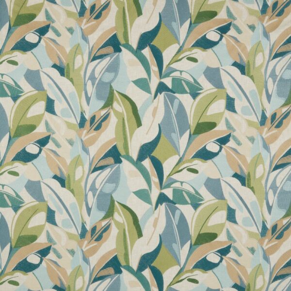 Artisan Leaf Fabric - Aquarelle by multicolour botanical embroideried fabric from iLiv