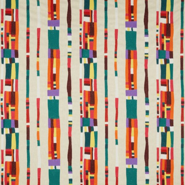 Arturo Fabric - Granita by orange striped embroideried fabric from iLiv