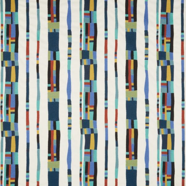 multicolour striped embroideried fabric from iLiv