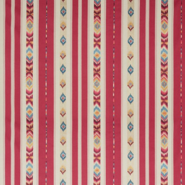 Siris Fabric - Granita by red striped embroideried fabric from iLiv