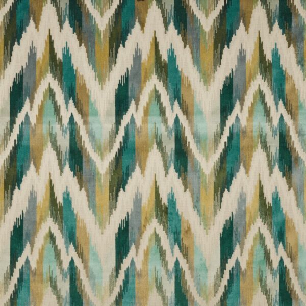 Omega Fabric - Aquarelle by green contemporary velvet-chenille fabric from iLiv