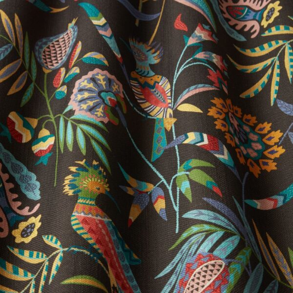 Hoopoe Fabric - Charcoal by Hoopoe Fabric - Charcoal from
