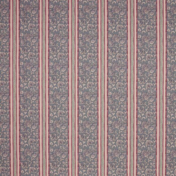 Isolde Fabric - Slate by black-grey striped cotton fabric from iLiv