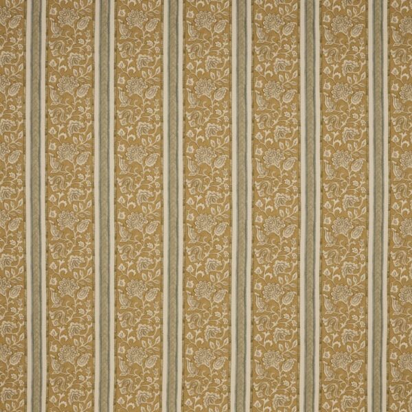 Isolde Fabric - Turmeric by yellow striped cotton fabric from iLiv