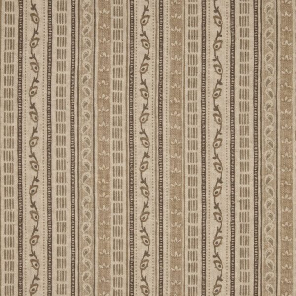 Azura Fabric - Limestone by brown striped printed fabric from iLiv