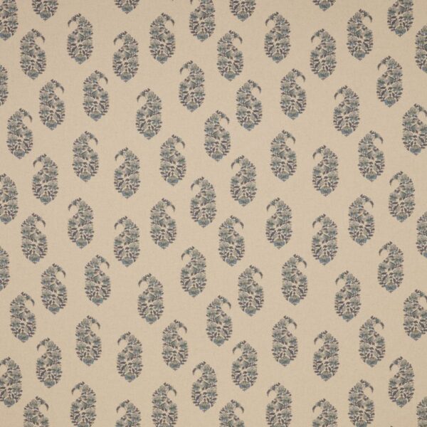 Thalassa Fabric - Ink by blue botanical cotton fabric from iLiv