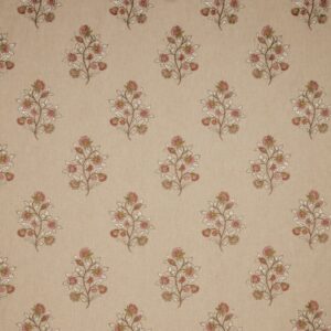 red botanical embroideried fabric from iLiv