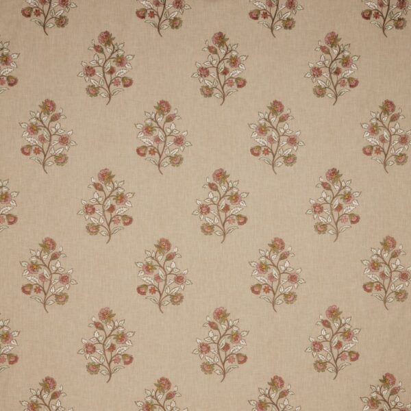 red botanical embroideried fabric from iLiv