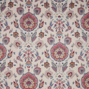 red botanical embroideried fabric from iLiv