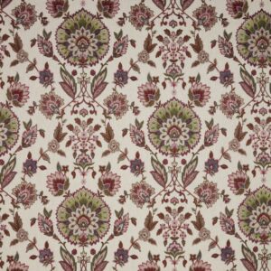 red botanical embroideried fabric from iLiv