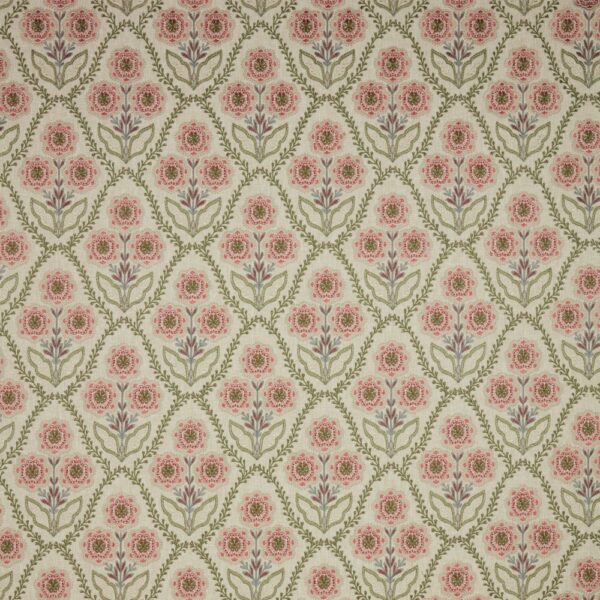 red botanical embroideried fabric from iLiv